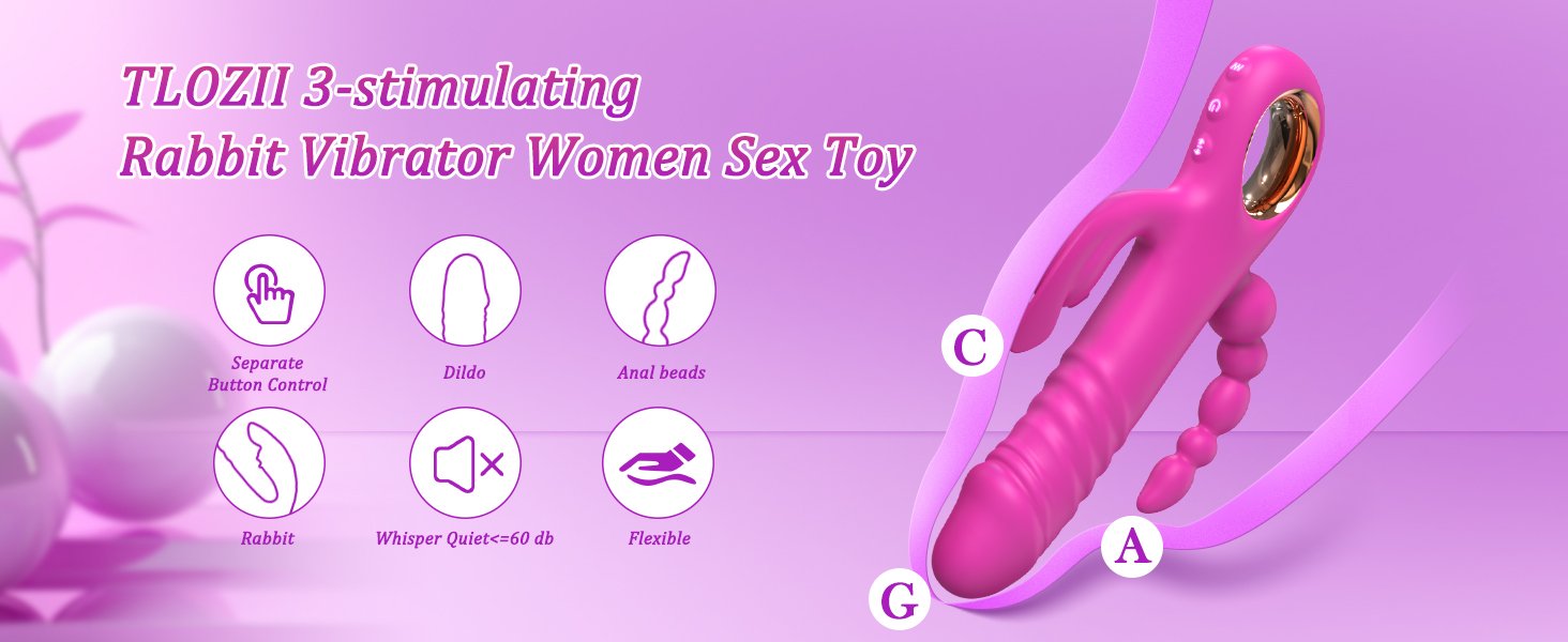 Thrusting Dildo Vibrator Sex Toys for Women, G Spot Anal Rabbit Vibrators